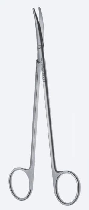 Ножиці "Tönnis-Adson", дисекційні, тонка модель, дуже делікатні, вигнуті, тупокінцеві, загальна довжина 175 мм. Бренд - Asanus Medizintechnik Gmb, Німеччина